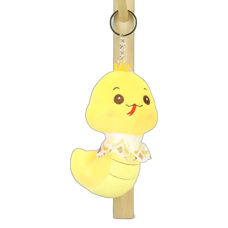 12CM süße freche Cartoon kleine Schlange Plüsch Spielzeug Schlüsselanhänger Schlafzimmer Dekoration Sternzeichen Maskottchen Puppe Geschenk_voghion.com