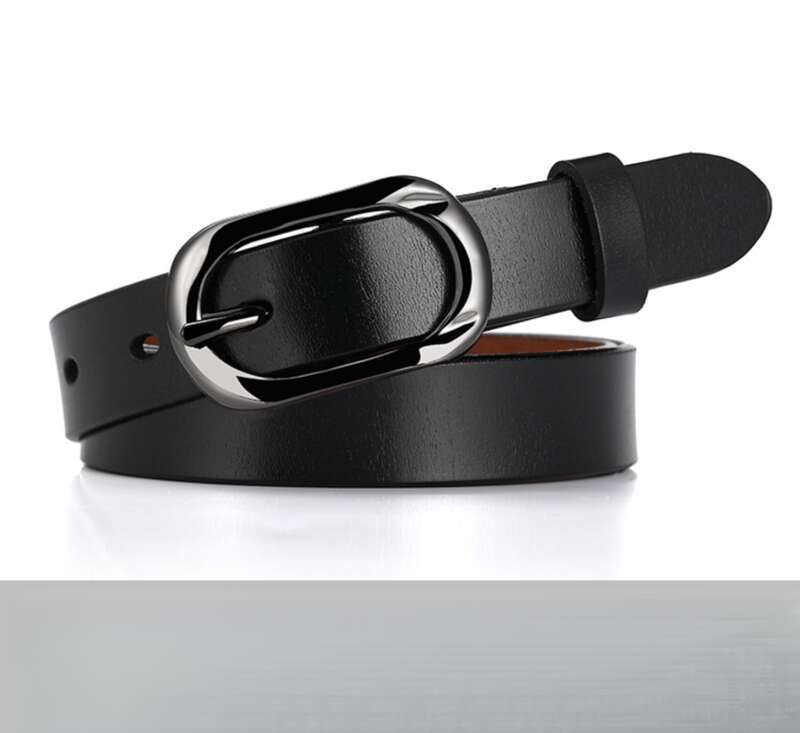 Cintura in pelle con fibbia ad ardiglione da donna per pantaloni slim alla moda casual_voghion.com