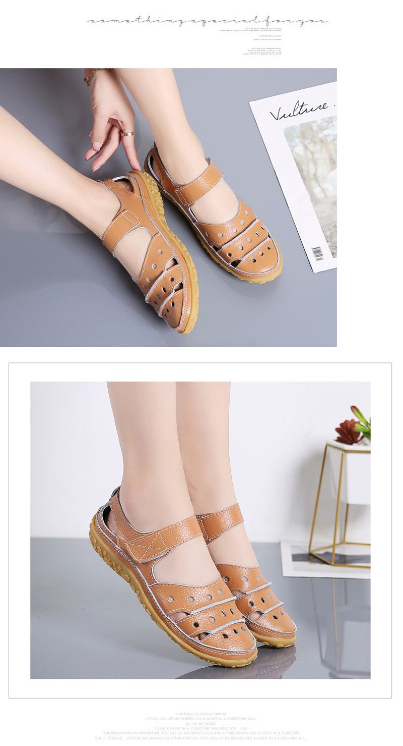 Lefu Summer New Sandals Hollow Hole Mom's Γυναικεία Μονά Παπούτσια_voghion.com