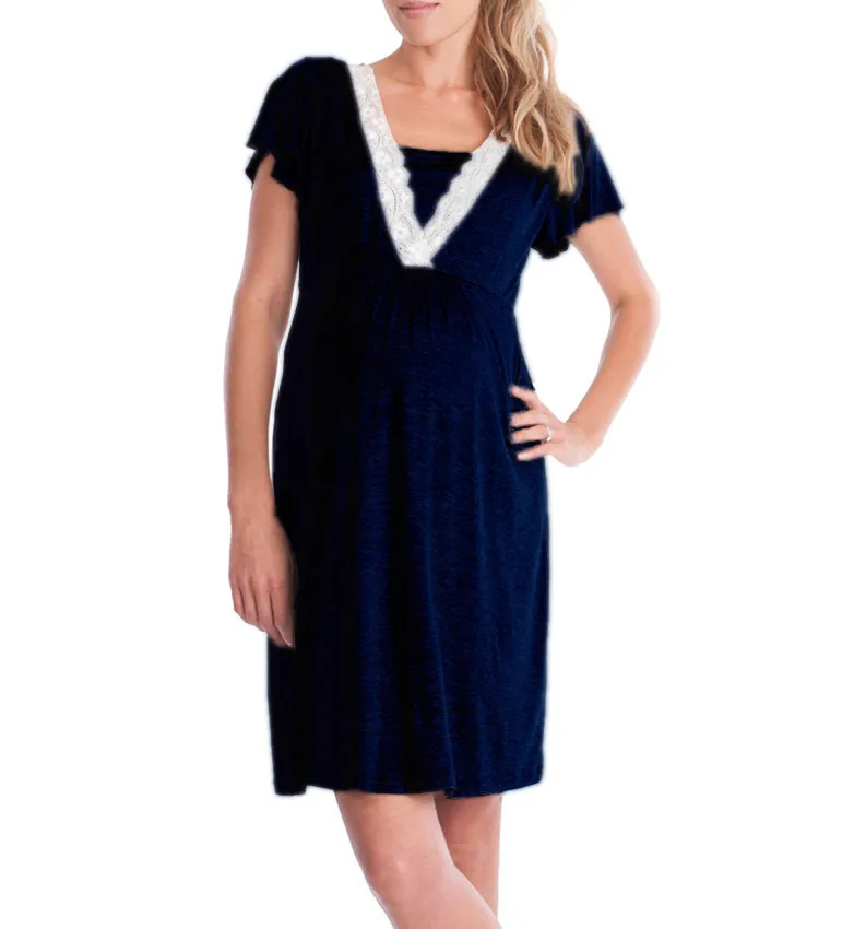 Pregnancy Nursing Clothes Women Lactation Maternity Dresses Clothing for Breastfeeding Pregnant Summer Dress_voghion.com