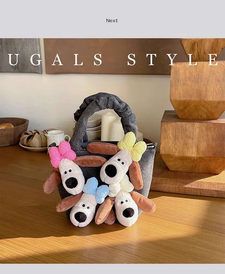 Bolso de mano de mezclilla con forma de cubo de peluche para mujer, de gran capacidad, estilo bandolera, informal_voghion.com