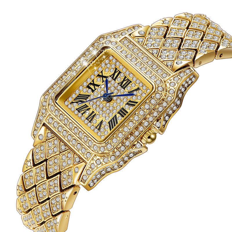 Instagram niche luxury style women's fashion alloy with hip-hop diamond inlay minimalist quartz watch_voghion.com
