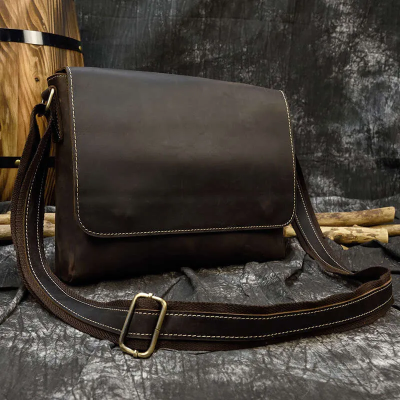 Vintage Crazy Horse Aktentaschen Laptop Büro Für Männer Abdeckung Messenger herren Leder Tasche Computer Taschen_voghion.com
