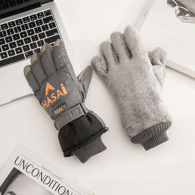 [Design de dedo com tudo incluído] Esqui para homens com veludo grosso, quente, à prova d'água e resistente ao frio. Inverno do nordeste_voghion.com