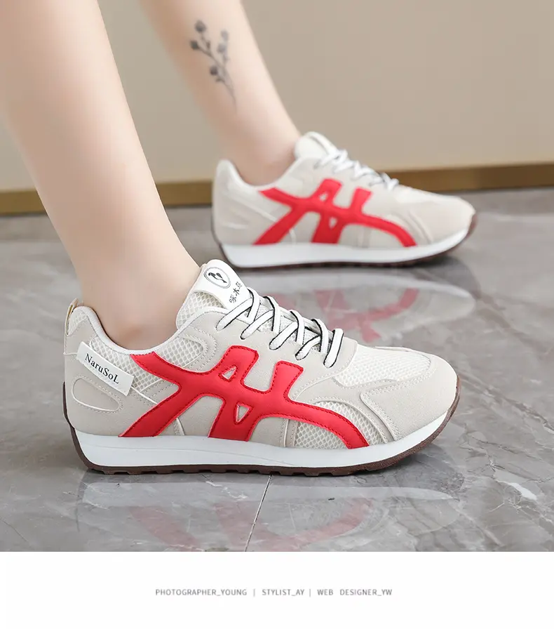 Chaussures de mode décontractées pour femmes, double maille respirante, style sport et extérieur, niche tendance_voghion.com