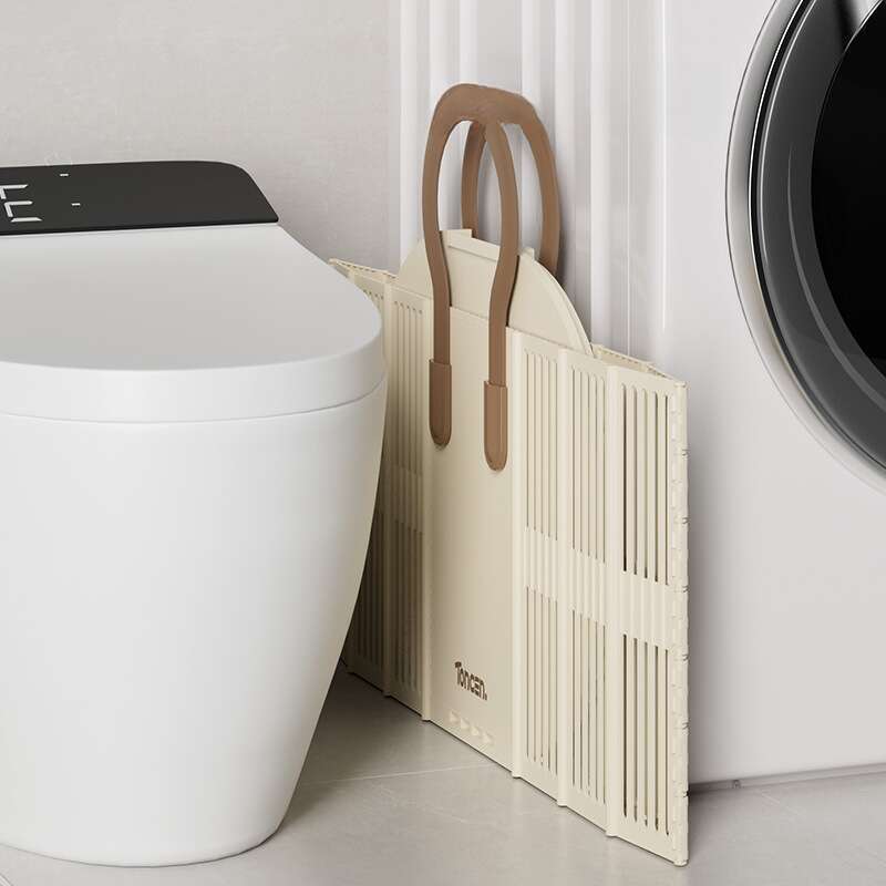Tragbarer Toilettenkorb aus Kunststoff für den Haushalt, zusammenklappbar, große Kapazität, multifunktional, verschiedene Aufbewahrungskorb, Wäschekorb_voghion.com