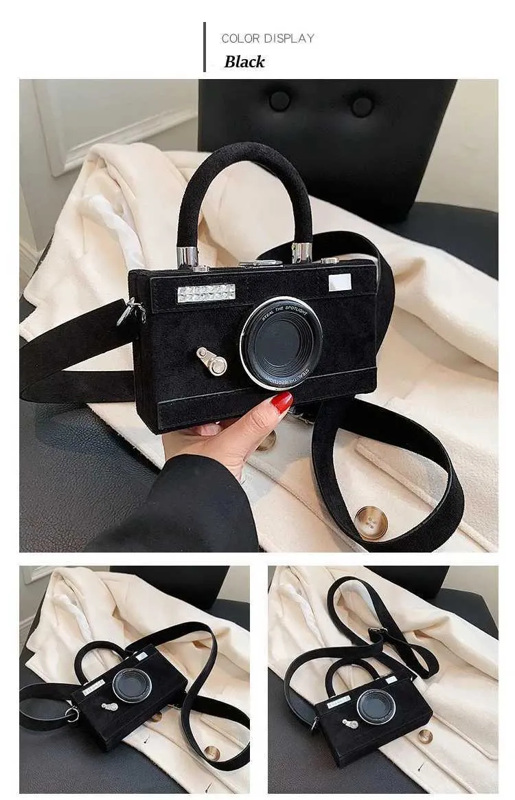 2023 Nuove donne personalizzate moda forma di macchina fotografica pochette da donna casual mini crossbody piccola borsa a tracolla borsa C241103_voghion.com
