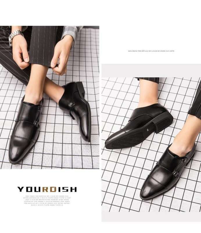 Nieuwe extra grote Britse leren heren gesp zakelijke casual monniksschoenen 464748_voghion.com