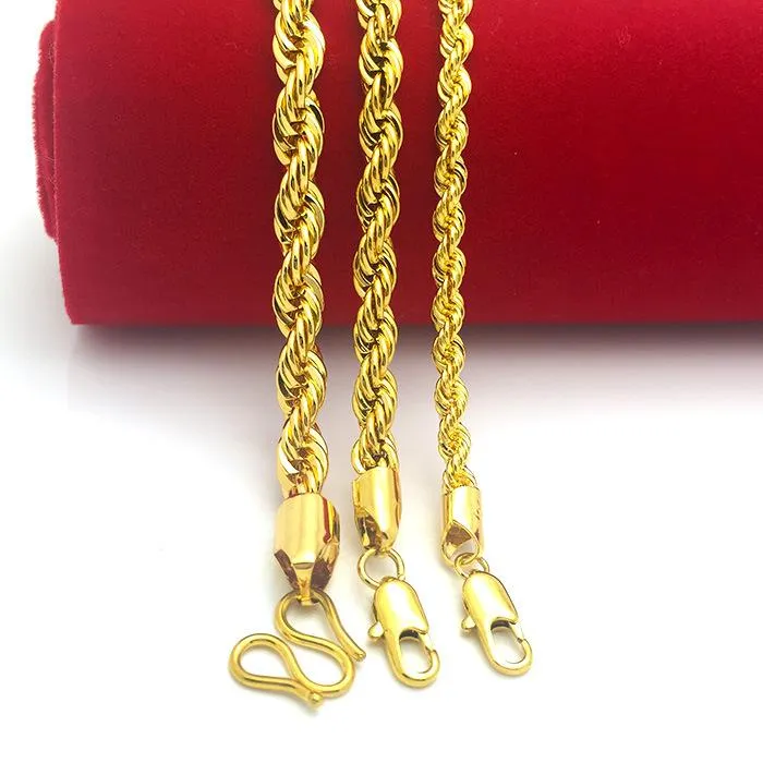 Kjeder Gullfylt Solid Twisted Chain Men Kvinner Smykker Mote Punk Style 5MM 6MM 7MM Full Størrelse For Your ChoiceKjeder_voghion.com