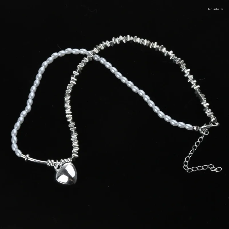 Chains Sweet Cool Heart Stackable Necklace Temperament Clavicle Chain Collar_voghion.com