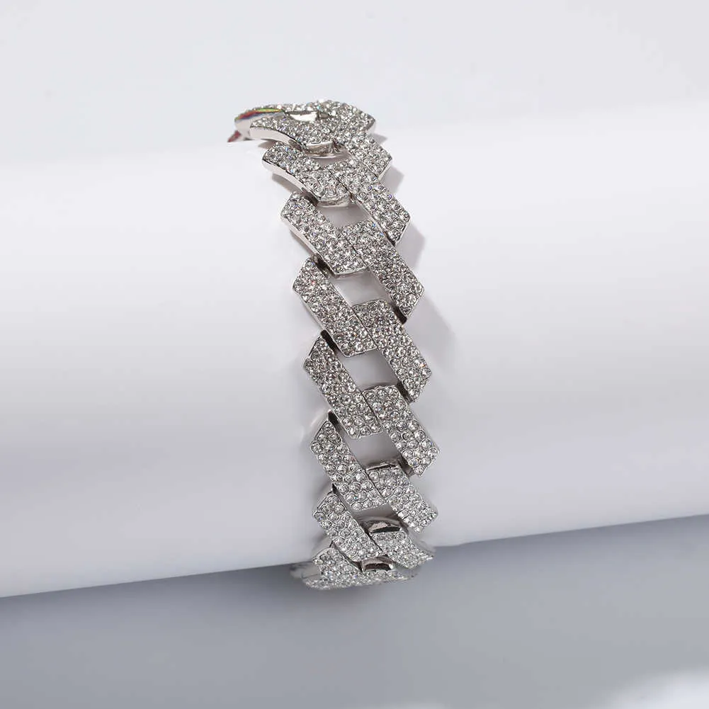 Bracelet cuban link iced out pour homme avec strass en strass_voghion.com
