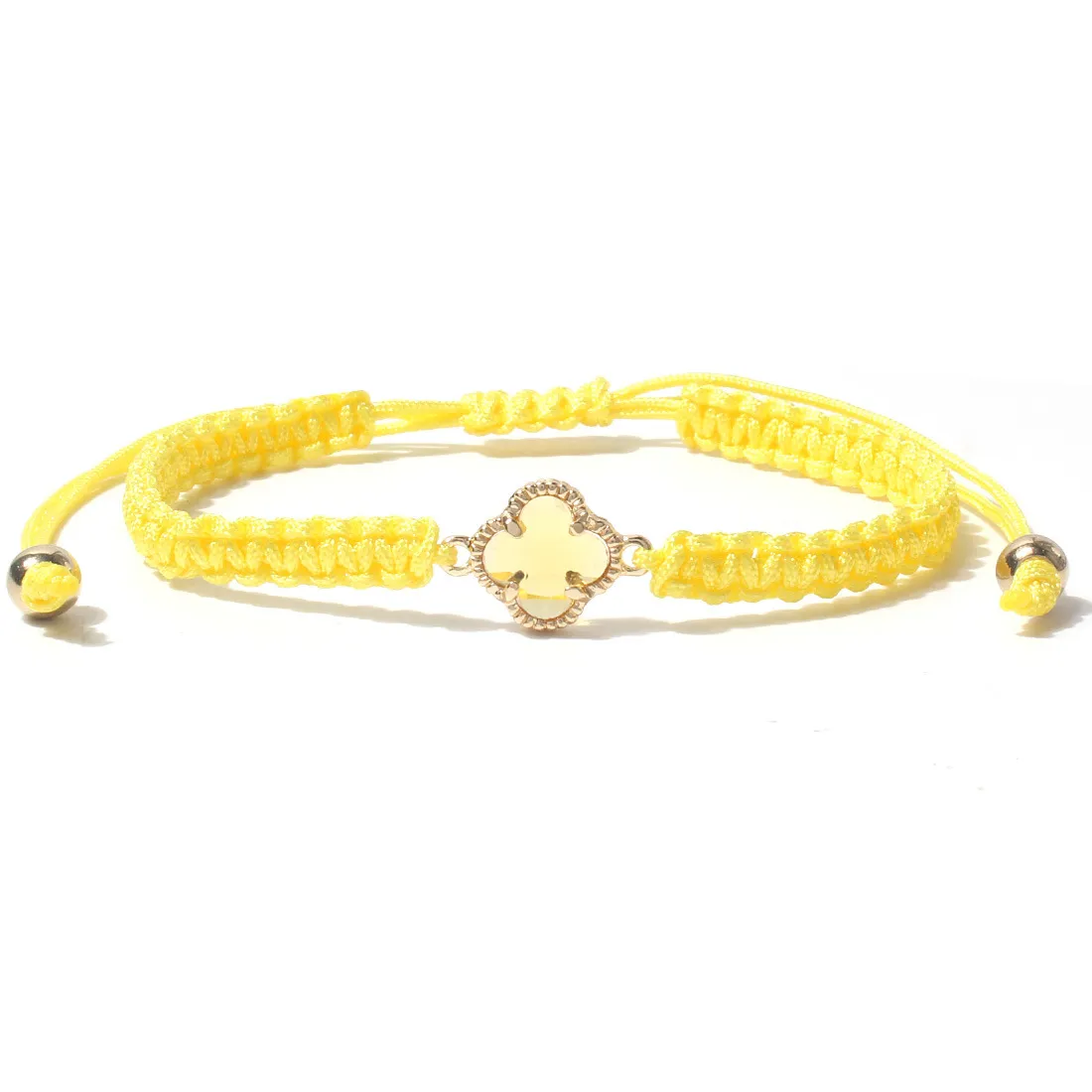 KDC869 großhandel mode handgemachte glück Vierblättriges Kleeblatt Blume charme armband rame seil schmuck frauen string mädchen_voghion.com