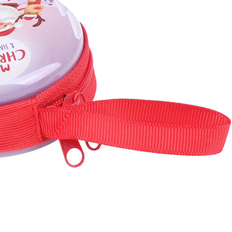 Merry Christmas Printing Ball Shaped Mini Tin Box Round Empty Candy Storage Coin Headphones Case Party Kids Favors_voghion.com
