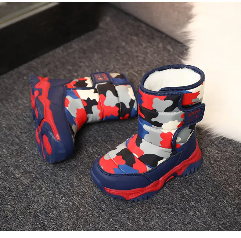 Winter Children's Fleece Thickened And Warm Outdoor Sports And Leisure High-top Snow Boots_voghion.com