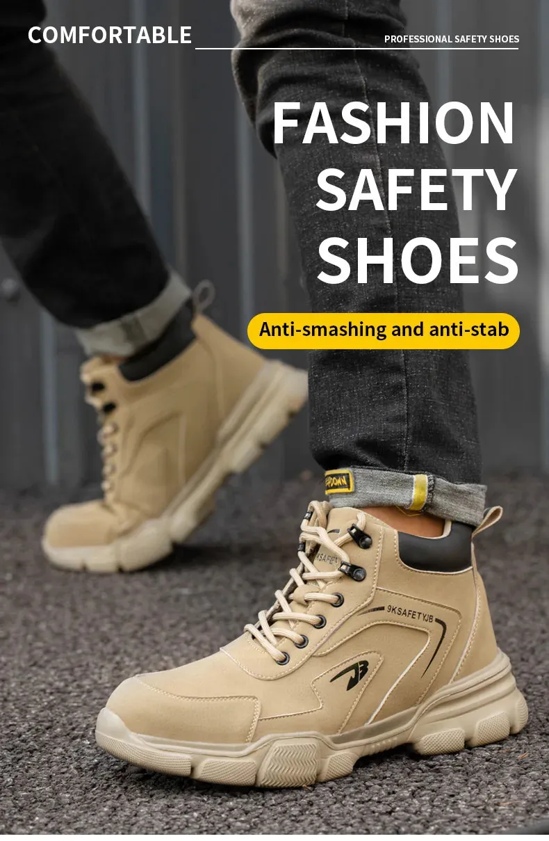 Arbeitssicherheit Stoßfeste Sportschuhe Stahlkappen Herren Arbeitsstiefel 250318_voghion.com