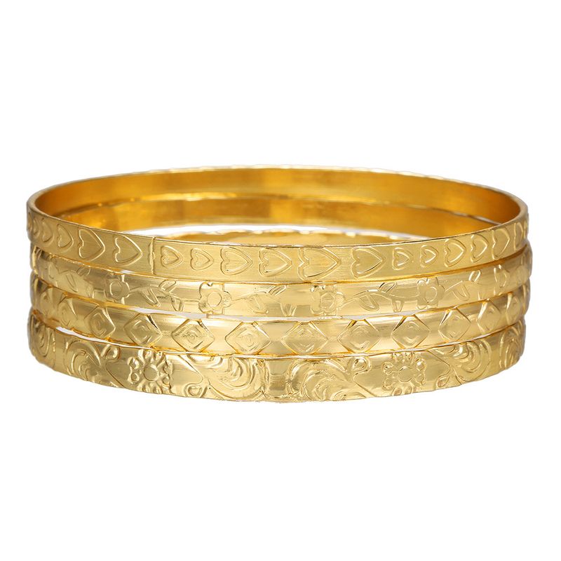 Fashionable Retro Simple Wer Heart Pattern Mix And Match Open Stacking Bracelet Jewelry Style Combination_voghion.com