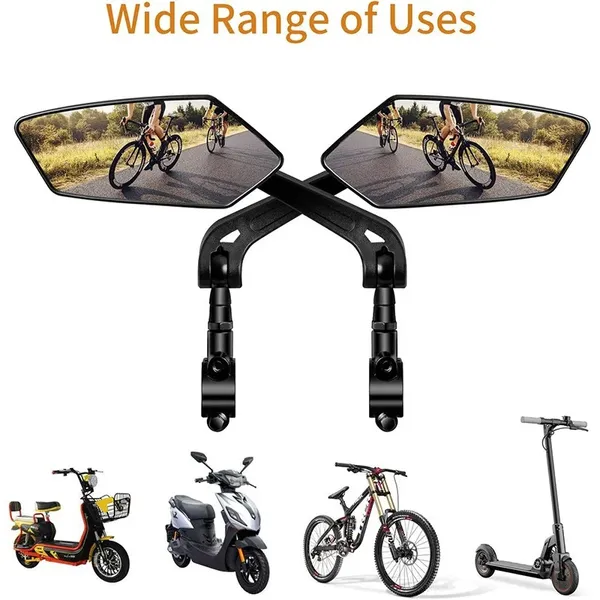 Rearview Mirror For Bicycle - 360° Adjustable, Flexible Up/Down, Left/Right Viewing Angle_voghion.com