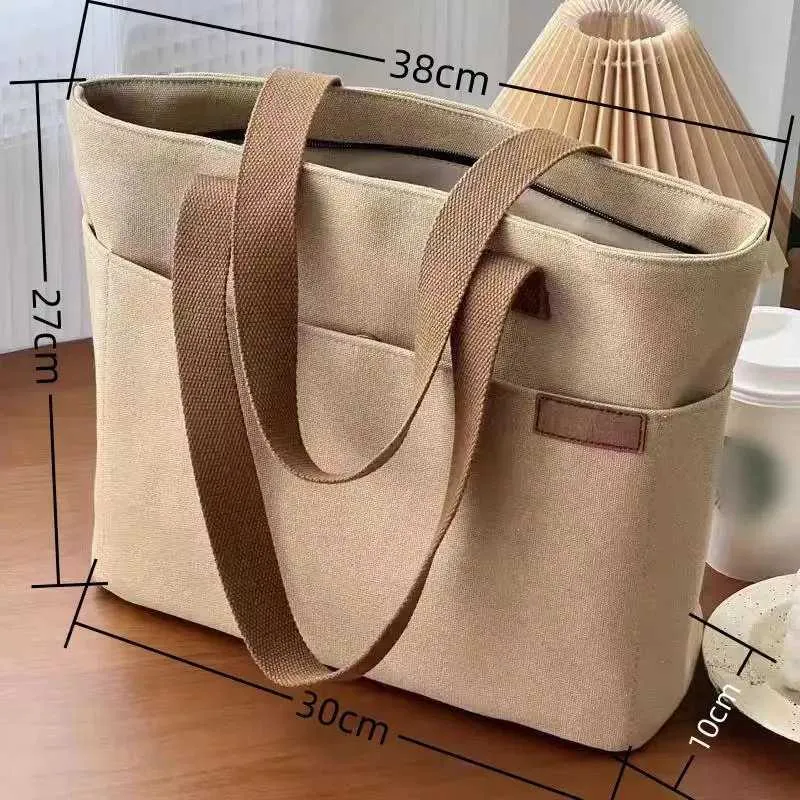 Neue Canvas-Umhängetasche für Frauen mit großer Kapazität für Studenten, Pendeln, Damen-Freizeithandtasche Y241011_voghion.com