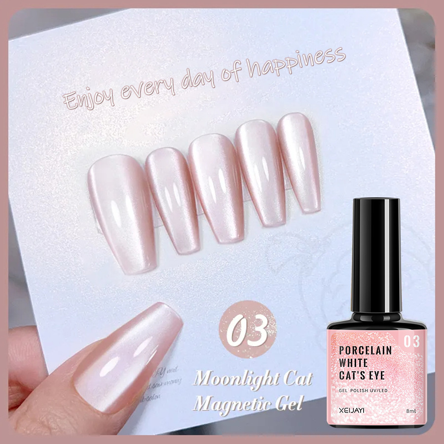 Nails Art & Tools New autumn and winter porcelain white moonlight cat's eye whitening nail polish glue flash nail salon dedicated_voghion.com