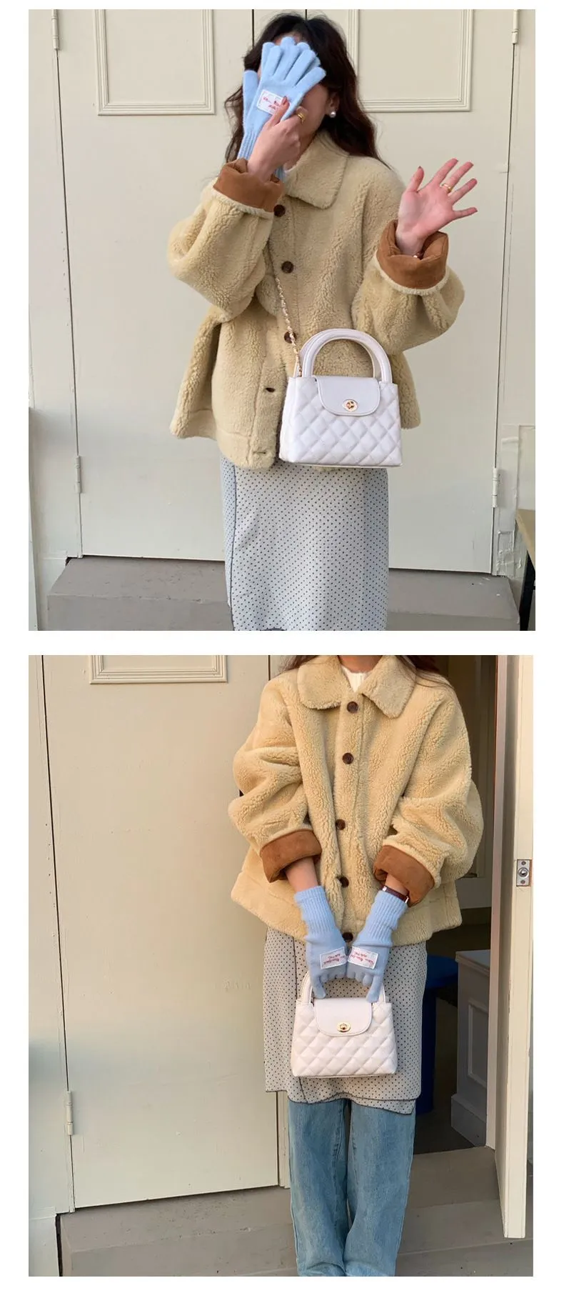 Bolsa de mão feminina acolchoada tiracolo elegante e chique_voghion.com