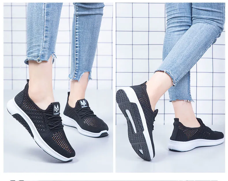 Flat Casual Fashion Breathable Mesh Vulcanized Shoes Women Sneakers Summer Ladies Boat Shoe atos Para Mujer_voghion.com