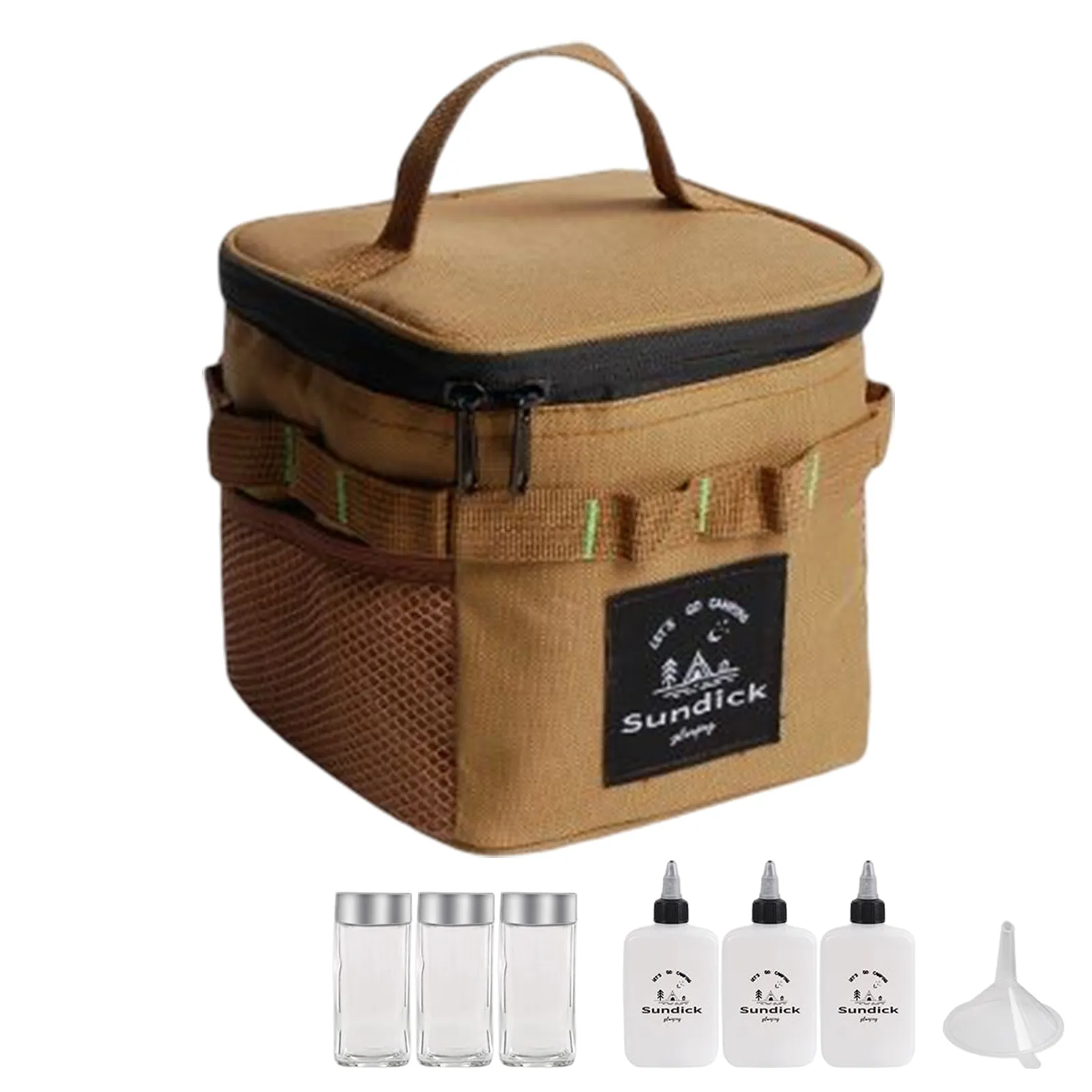 SUNDICK Camp Gewürzglas-Set mit Aufbewahrungstasche, Küchengewürzboxen, tragbar, multifunktional, leicht, für Camping_voghion.com