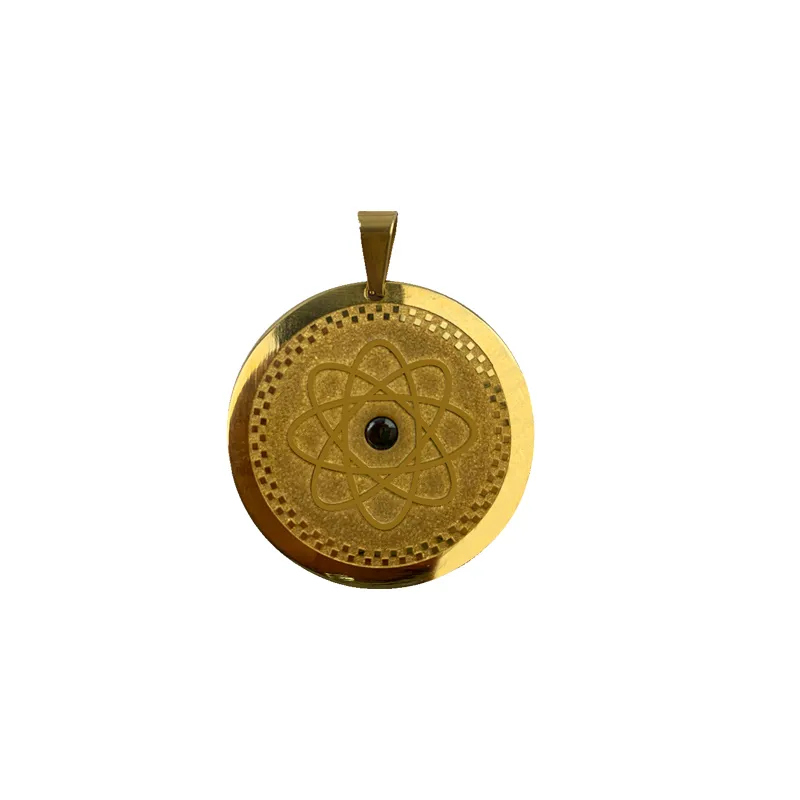 Pendant Necklaces Men Women Golden Quantum Scarlar Energy With 7 Healthy Stones And Negative Ions For EMF Protection_voghion.com