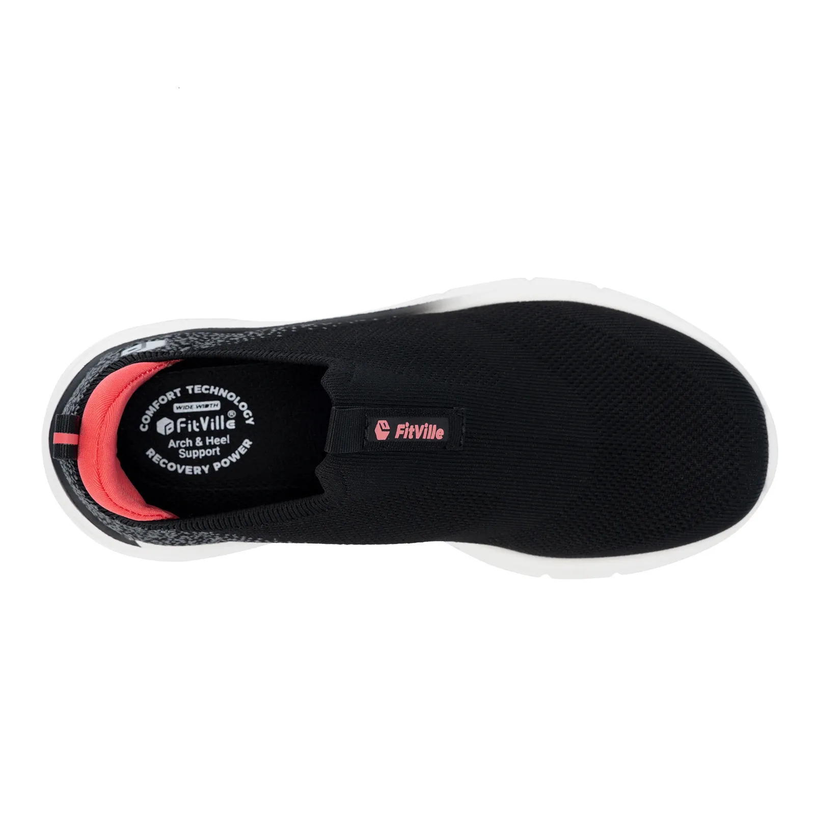 FitVille Damen-Wanderschuhe mit dicker Sohle, extra breite Sneakers, leicht, atmungsaktiv, für geschwollene Füße, Plantarfasziitis_voghion.com
