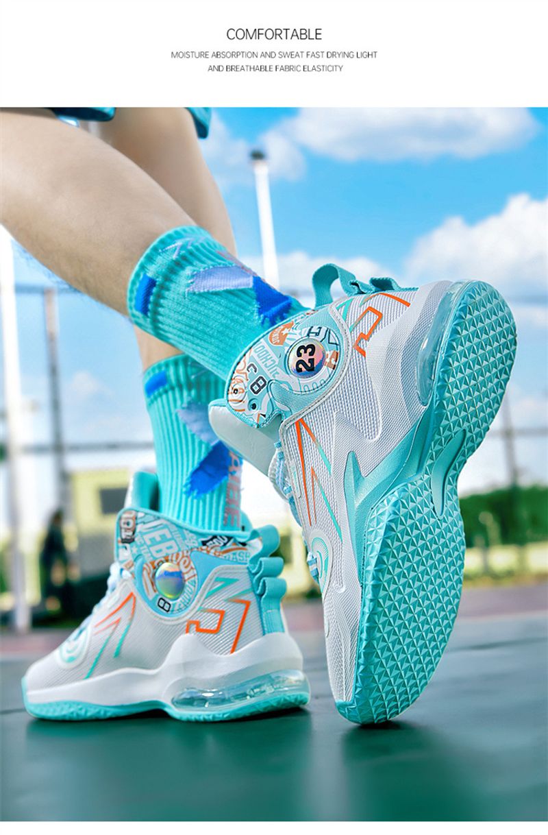 Air cushion high top basketball shoes men's mesh breathable professional training game sneakers trend_voghion.com