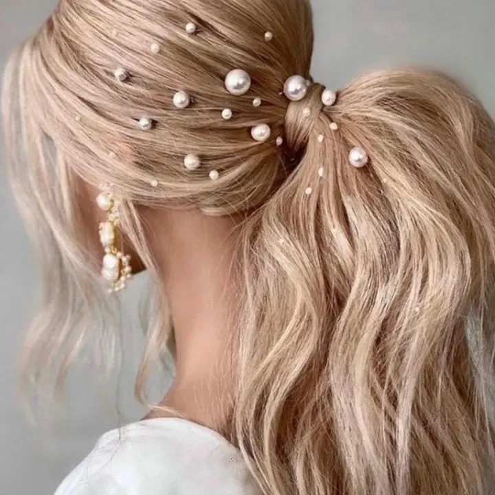 Clips Barrettes Crystal Pearl Hairpin Vine Tiaras Head Piece Comb Headband Hairpins Hairbands Accessories Wedding Bridal_voghion.com