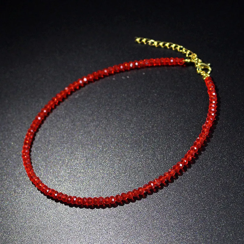 Crystal Beaded Choker Necklace For Women Black Sparkling Collar_voghion.com