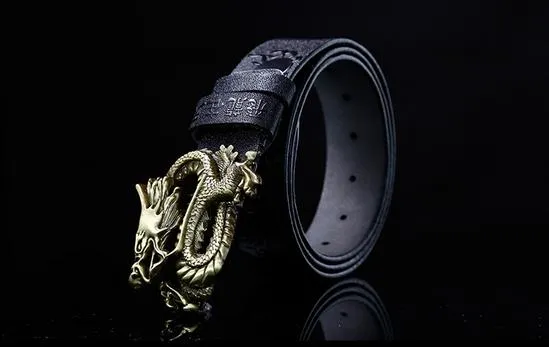 Naujo stiliaus, aukštos kokybės, firminio dizainerio diržai su vario drakono sagtimi vyrams ir moterims, juosmens diržas su natūralia oda_voghion.com