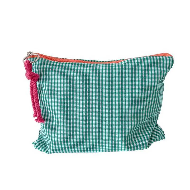 2024 ass hot College Style Kontrastfaarf Portable Reissverschluss Reeshandtasche Buedzëmmer Make-up Tasche Y241023_voghion.com