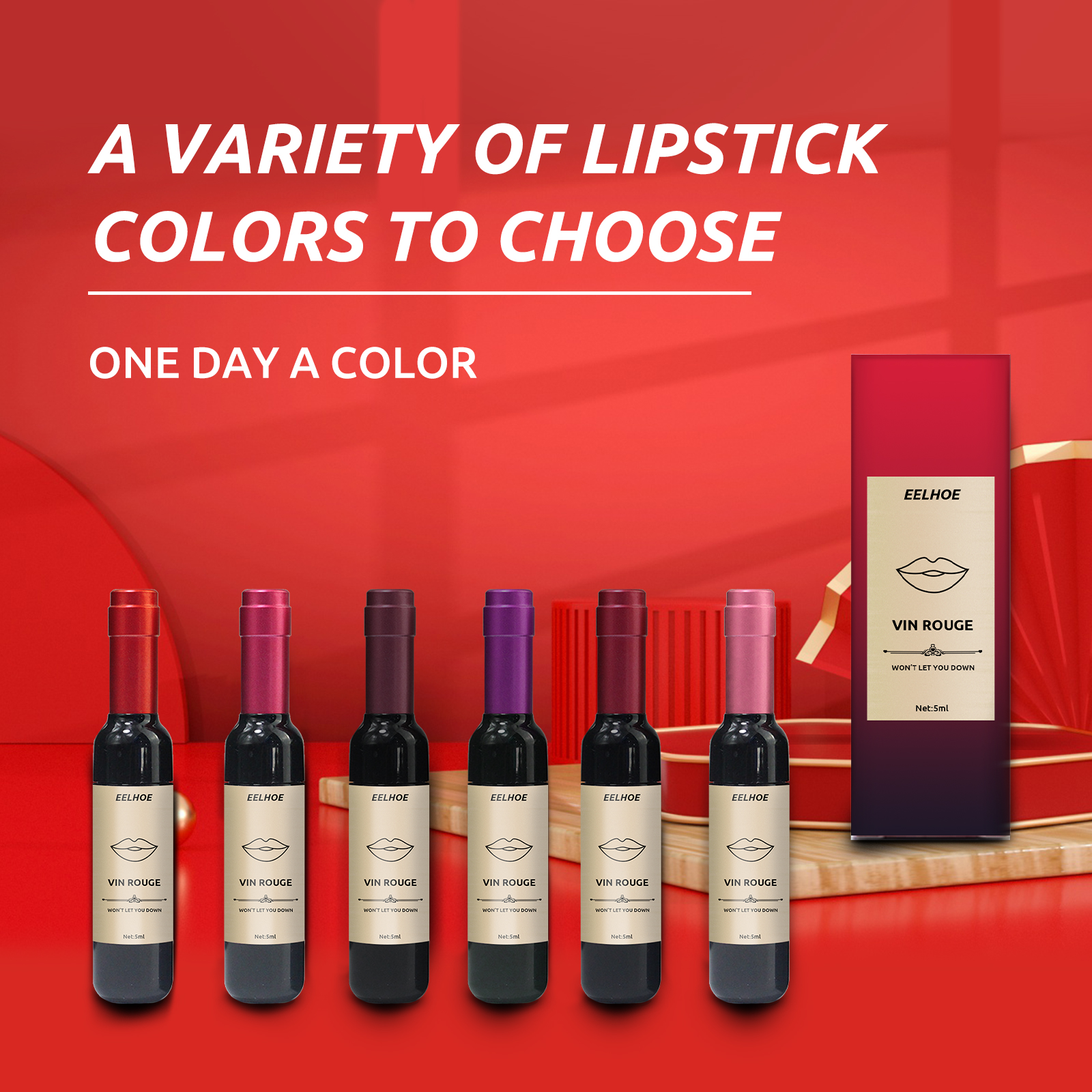 Eelhoe Red Wine Bottle Lip Tint Long Lasting Waterproof Lip Glaze_voghion.com