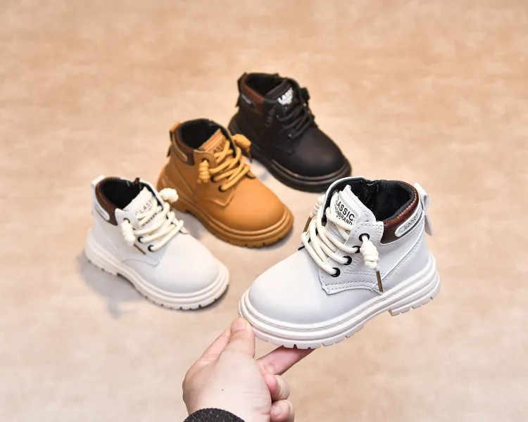 Child Shoes Short Ankle Snow Kid Boy Girl Fashion Soft PU Leather Warm Cutefeet Toddlers Children Boots Size 21 - 30_voghion.com