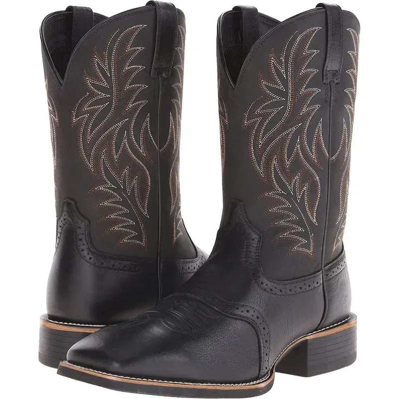 Men High Boots Embroidery Retro Handmade Mens Western Cowboy Boot Pointed Toe Hand ing Outdoor Shoes 241028_voghion.com