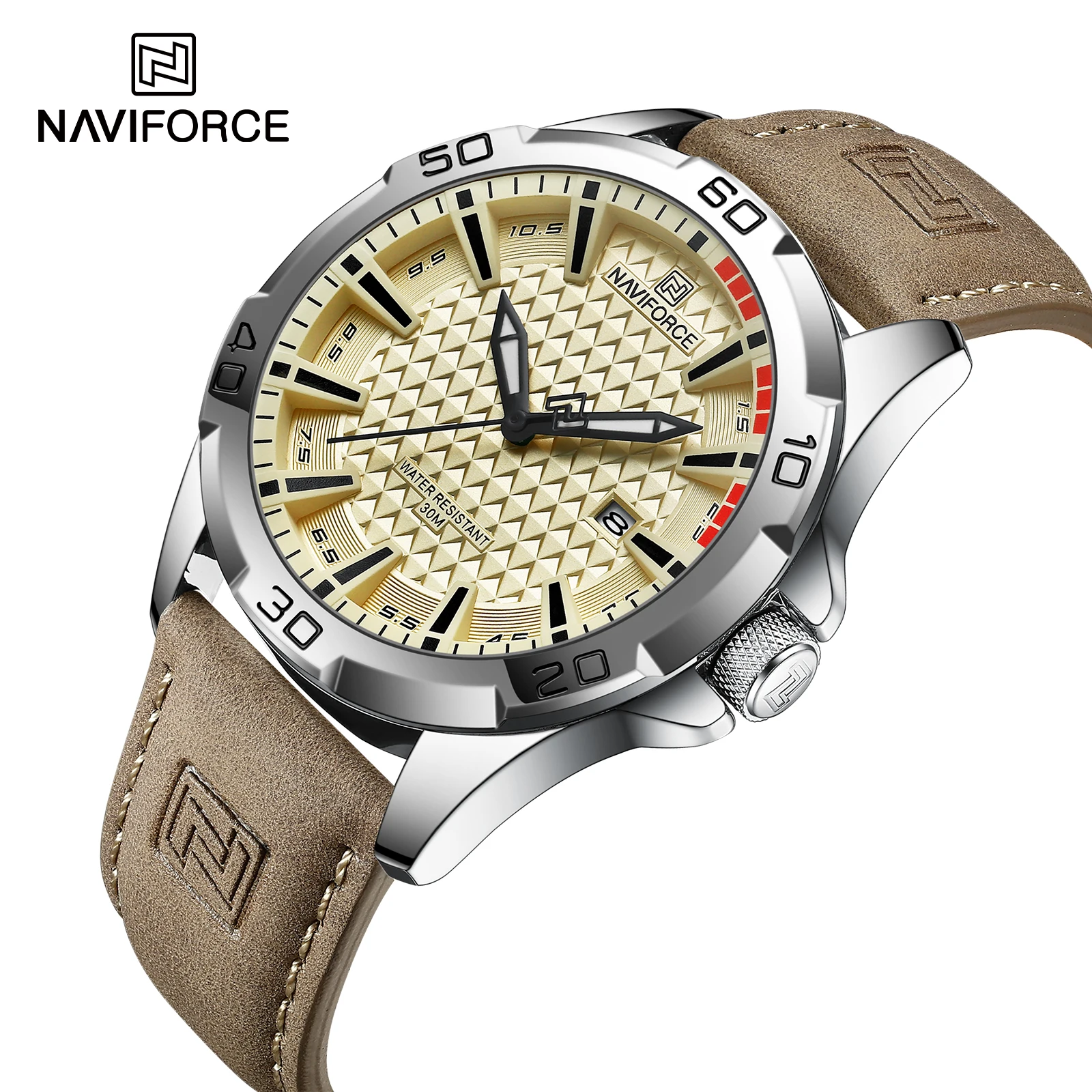 Men's Sport Quartz Watch With Leather Strap And Calendar_voghion.com