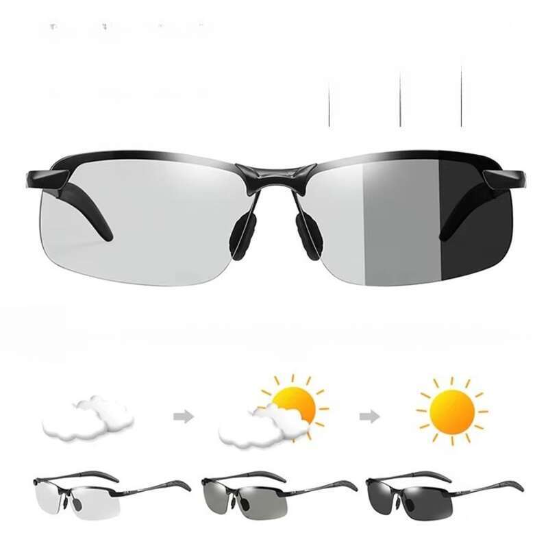 Outdoor Fishing Men's Polarized Smart Light Sensitive Metal Color Changing Driving Day & Night_voghion.com