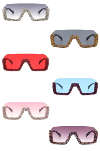 Square Half Frame Oversize Fashion Sunglasses_voghion.com