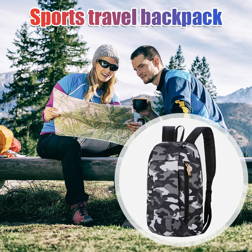 Outdoor Sports Lightweight Camouflage Backpack Travel Bag Zipper Adjustable Belt Camping Mountaineering Men Ladie_voghion.com