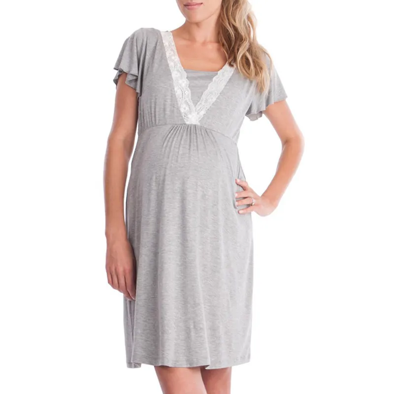 Pregnancy Nursing Clothes Women Lactation Maternity Dresses Clothing for Breastfeeding Pregnant Summer Dress_voghion.com
