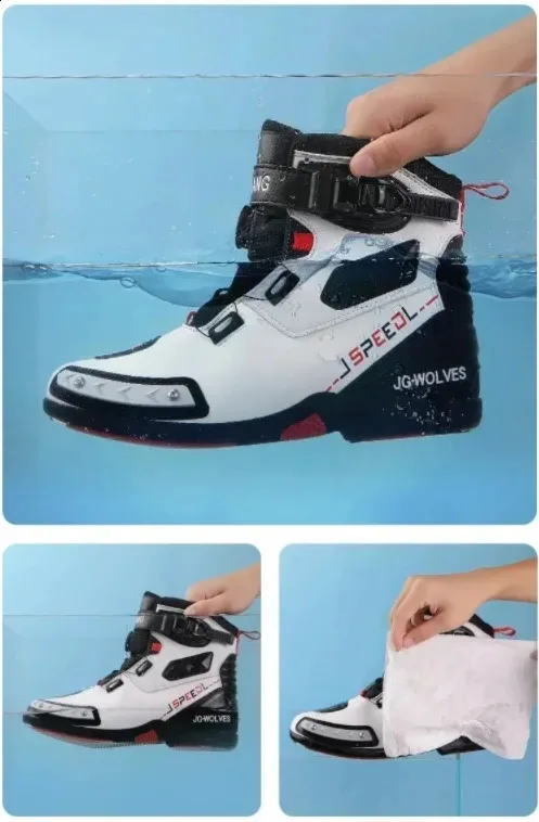 mens leather breathable anti slip wear-resistant rider boots motorcycle racing ankle length shoes 241105_voghion.com