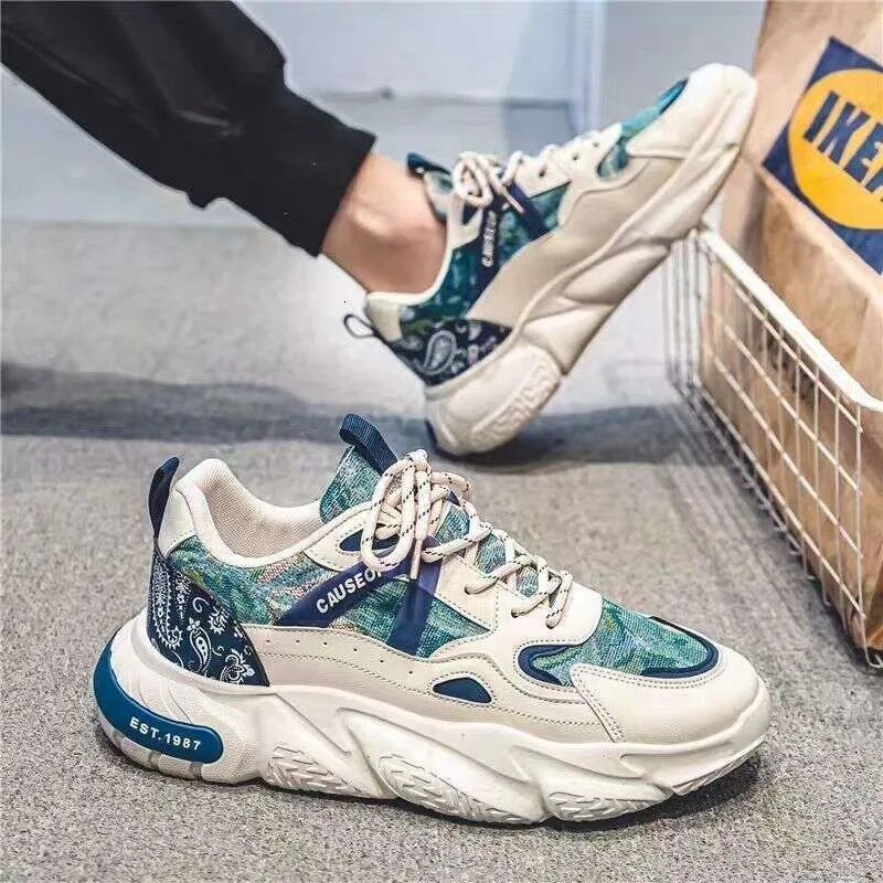 Thick Bottom Men Autumn Breathable Sneakers Chunky Male Trainers Outdoor Printing Walking Footwear Size Ss_voghion.com