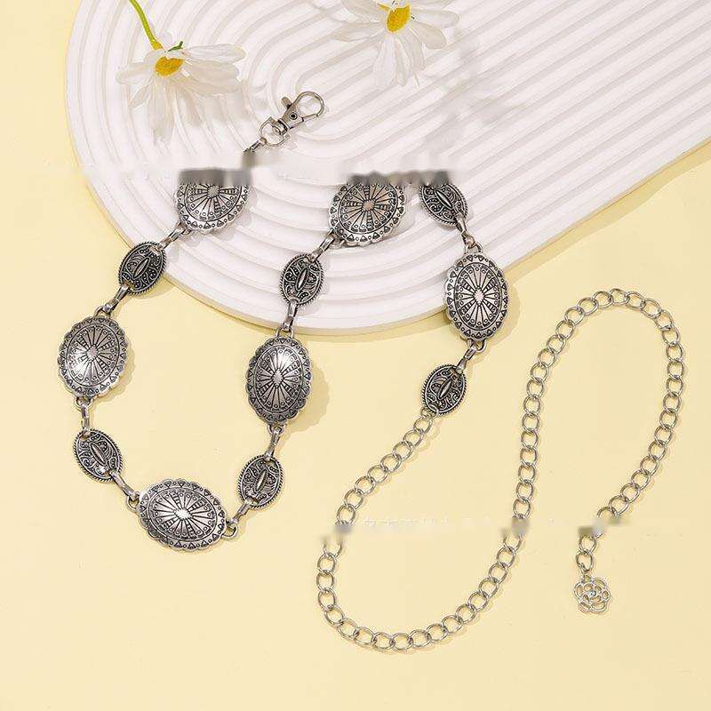 Fashionable Women's Belt, High-end Metal Waist Chain, West Asia Versatile Ethnic Dress, Decorative Dress_voghion.com