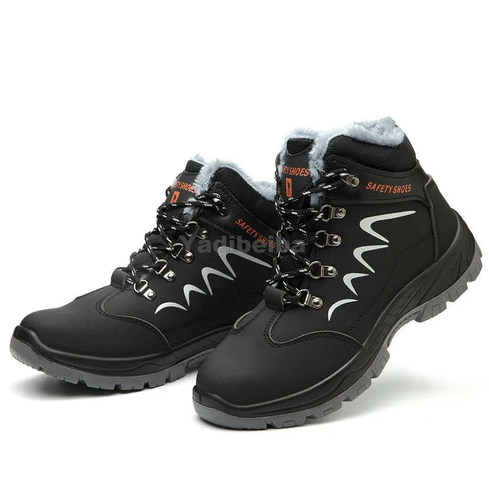 Für Sicherheit Wasserdichte Sicherheit Knöchel Schuhe Anti-smashing Stahl Kappe Kappe Winter Männer Bau Arbeit Stiefel a60c_voghion.com