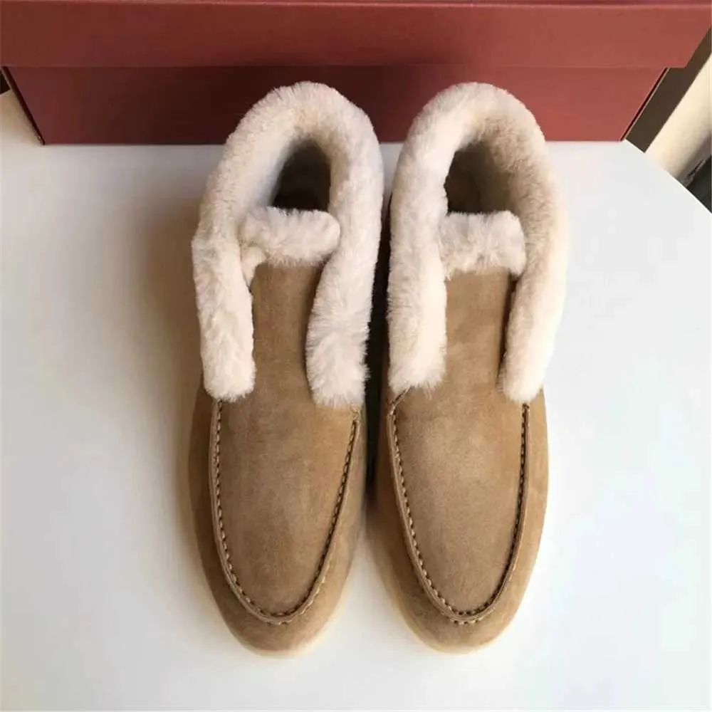 Casual Winter Short Snow Boots for Women Natural Wool Fur Loafers Cow Suede Warm Flat Shoes L * P z241106_voghion.com