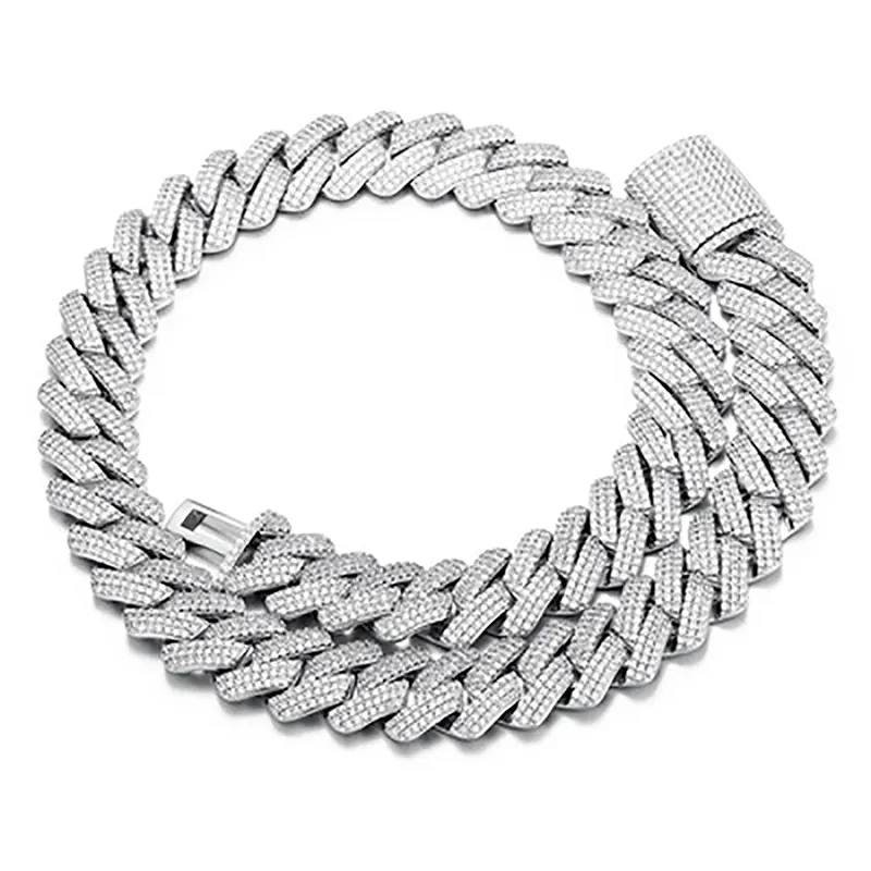 Iced Out Miami Cuban Link Chain Necklace For Men With 5a Zircons_voghion.com