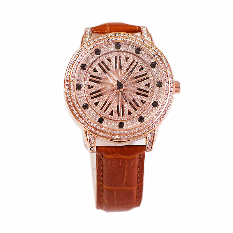 Orologio da donna alla moda, quadrante grande universale, costantemente in funzione, cinturino in vera pelle impermeabile, orologio al quarzo da uomo_voghion.com