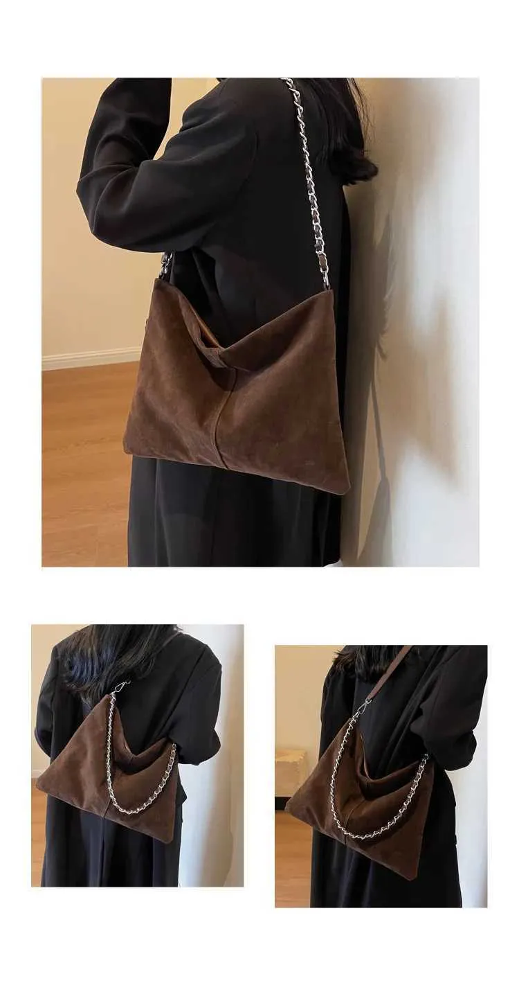 Stylish Women's Suede Shoulder Bag Large Capacity Leather Handbag_voghion.com