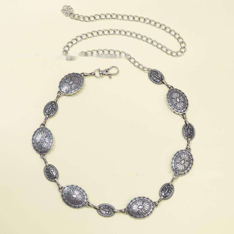 Fashionable Women's Belt, High-end Metal Waist Chain, West Asia Versatile Ethnic Dress, Decorative Dress_voghion.com